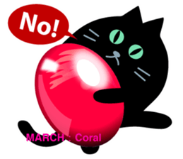 Black cat and Birthstone sticker #13838037