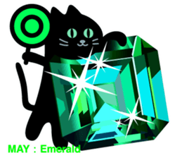 Black cat and Birthstone sticker #13838040