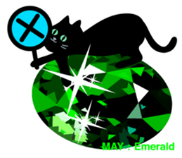Black cat and Birthstone sticker #13838041
