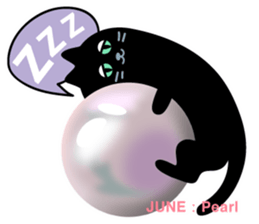 Black cat and Birthstone sticker #13838046