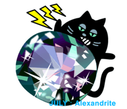 Black cat and Birthstone sticker #13838051