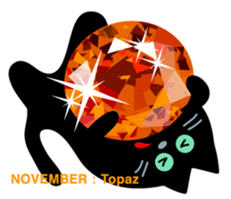 Black cat and Birthstone sticker #13838064