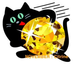 Black cat and Birthstone sticker #13838065