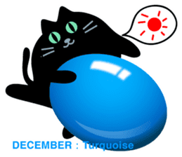 Black cat and Birthstone sticker #13838067