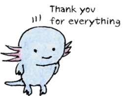 Axolotl painted by colored pencil. ver.2 sticker #13838400