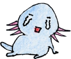 Axolotl painted by colored pencil. ver.2 sticker #13838404