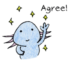 Axolotl painted by colored pencil. ver.2 sticker #13838405