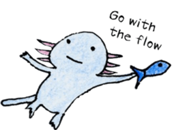 Axolotl painted by colored pencil. ver.2 sticker #13838410