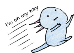 Axolotl painted by colored pencil. ver.2 sticker #13838412