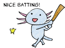 Axolotl painted by colored pencil. ver.2 sticker #13838414