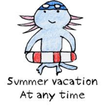 Axolotl painted by colored pencil. ver.2 sticker #13838415