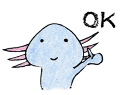 Axolotl painted by colored pencil. ver.2 sticker #13838417