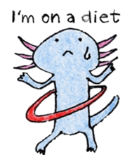 Axolotl painted by colored pencil. ver.2 sticker #13838418