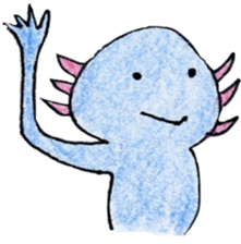 Axolotl painted by colored pencil. ver.2 sticker #13838425