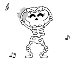 Boonme skeleton (step dance) - Animated sticker #13839869