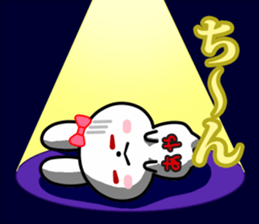 The white rabbit with ribbon for "Aya" sticker #13840353