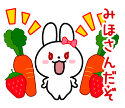 The white rabbit with ribbon for "Miho" sticker #13840752