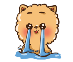 Little crazy Pomeranian ballbe sticker #13840812