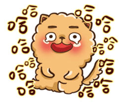 Little crazy Pomeranian ballbe sticker #13840834