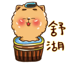 Little crazy Pomeranian ballbe sticker #13840840