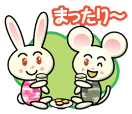 naughty mini rabbit & mouse sticker #13841549