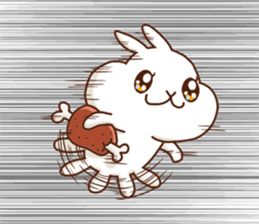 Rabbits that love meat sticker #13843528