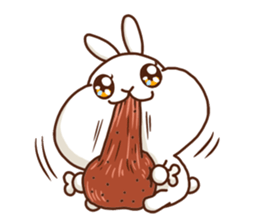 Rabbits that love meat sticker #13843530
