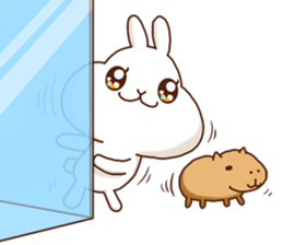 Rabbits that love meat sticker #13843550