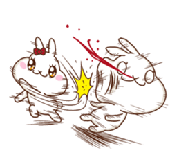 Rabbits that love meat sticker #13843554