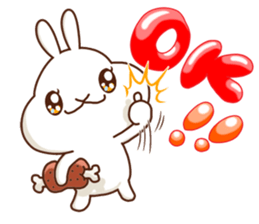 Rabbits that love meat sticker #13843560