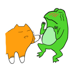 Cat & frog 11