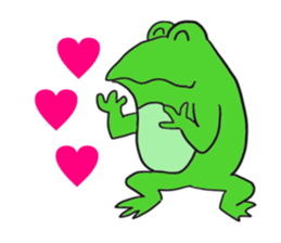 Cat & frog 11 sticker #13843878