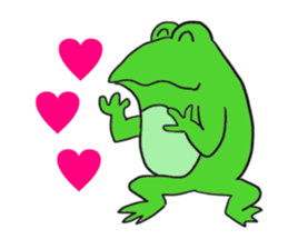 Cat & frog 11 sticker #13843878