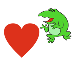 Cat & frog 11 sticker #13843879