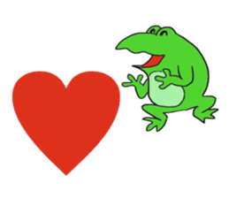 Cat & frog 11 sticker #13843879