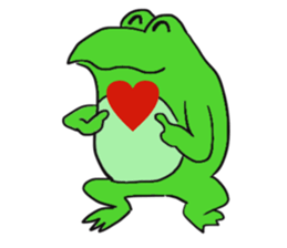 Cat & frog 11 sticker #13843881