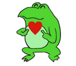 Cat & frog 11 sticker #13843881