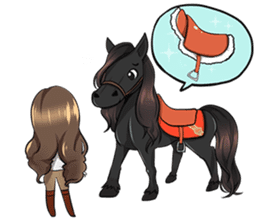 Singer Puifai & Haya the friesian horse sticker #13846406
