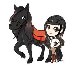 Singer Puifai & Haya the friesian horse sticker #13846407