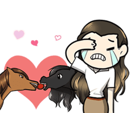 Singer Puifai & Haya the friesian horse sticker #13846408