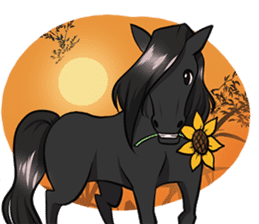 Singer Puifai & Haya the friesian horse sticker #13846410