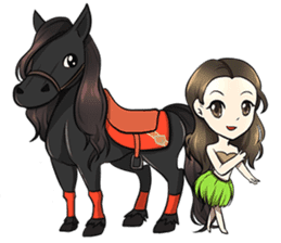 Singer Puifai & Haya the friesian horse sticker #13846412