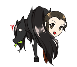 Singer Puifai & Haya the friesian horse sticker #13846414