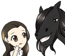 Singer Puifai & Haya the friesian horse sticker #13846425
