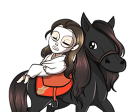 Singer Puifai & Haya the friesian horse sticker #13846429