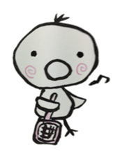 Chick of ink painting 2 sticker #13846498