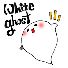 Stickers of a white ghost