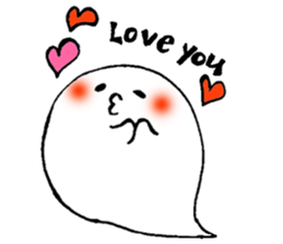 Stickers of a white ghost sticker #13848741