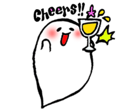 Stickers of a white ghost sticker #13848744