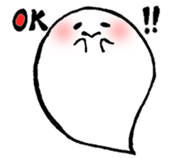 Stickers of a white ghost sticker #13848745